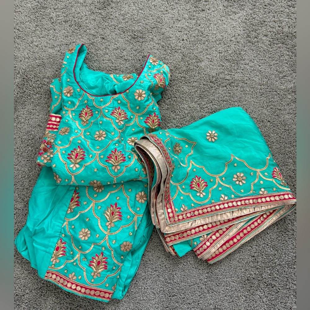 Pure silk embroidered shirt with salwar & pure dupatta